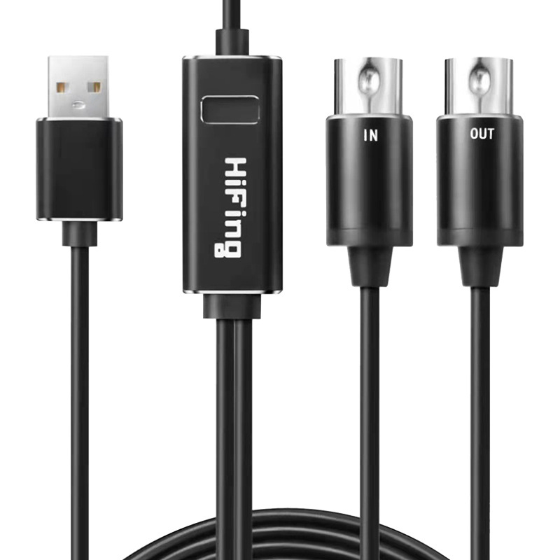 Musical Instrument Digital Interface - 5-Pin MIDI'den USB-C'ye Kablo Dönüştürücü, Dijital
