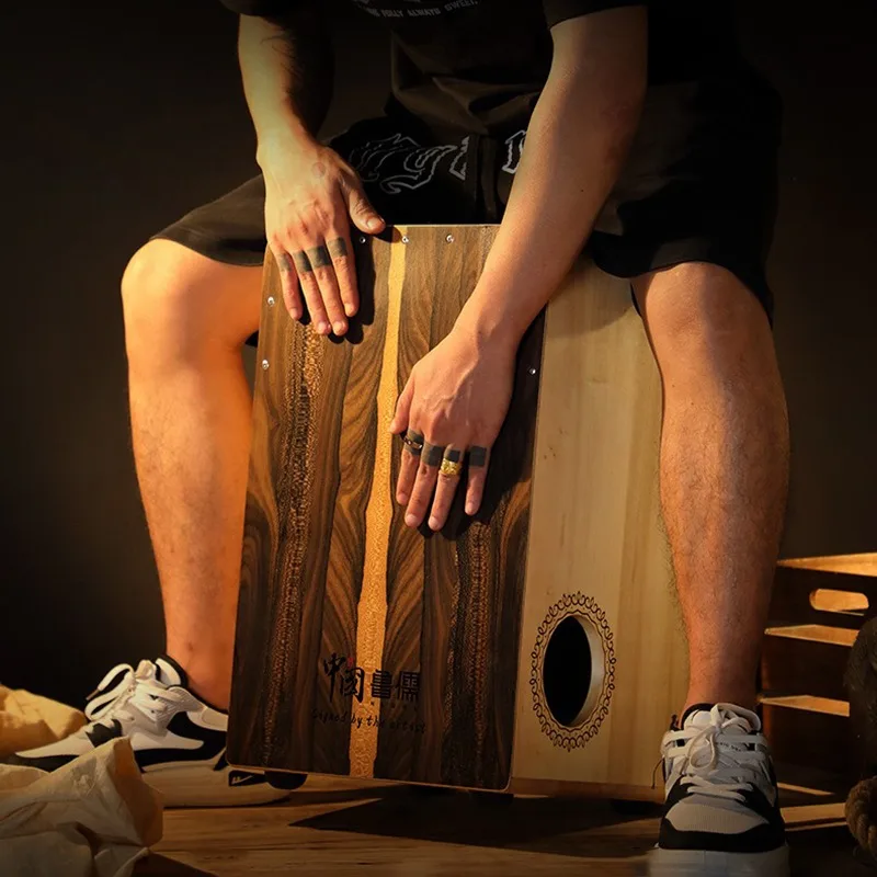 Cajon Musical Instrument - Masif Ahşap Cajon Kutusu Davul Profesyonel