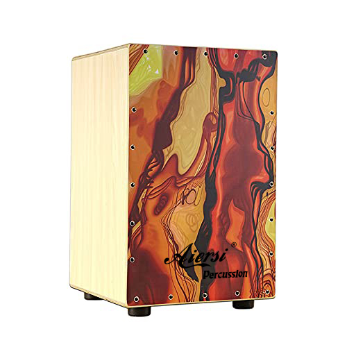 Cajon Musical Instrument - Renkli Ahşap El Cajon Davul Seti,
